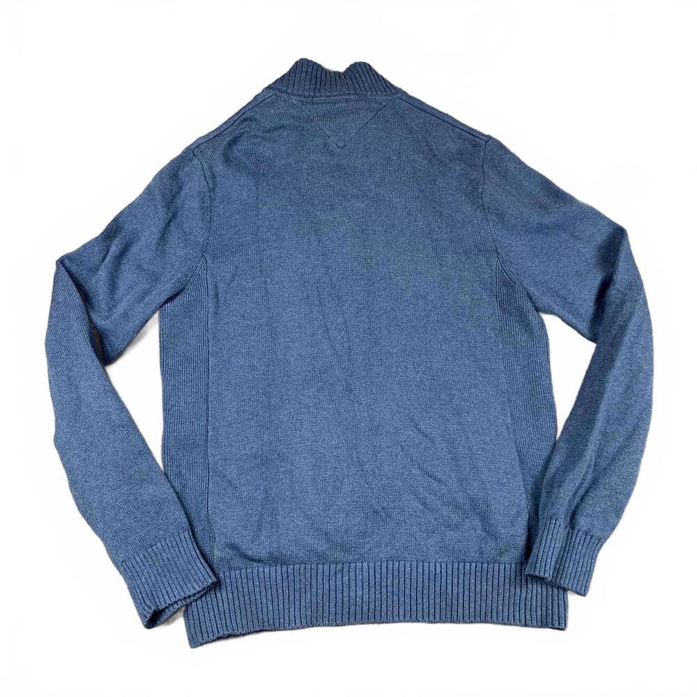 Tommy Hilfiger Mens Medium Blue Zip Up Sweater Stylish and Comfortable - Picture 2 of 7